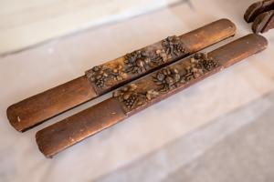 Cast-lime plaster crown molding, drawing room